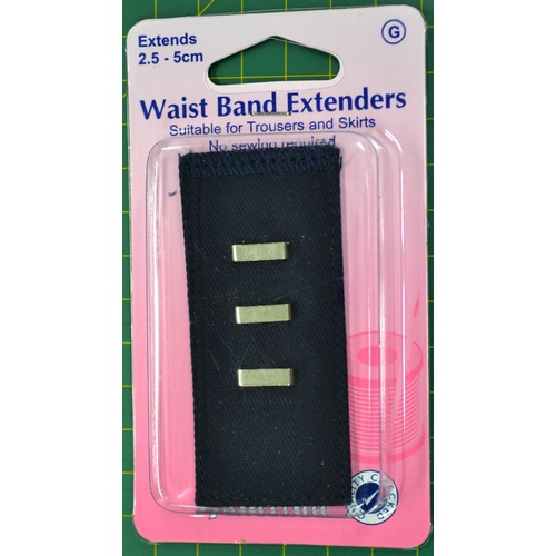 Hemline Waist Band Extender, NAVY Hook & Bar Type, Extends 2.5-5cm