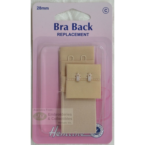 Hemline Bra Back Replacement 28mm (1 1/8"), 2 Hooks, 2 Rows, NUDE