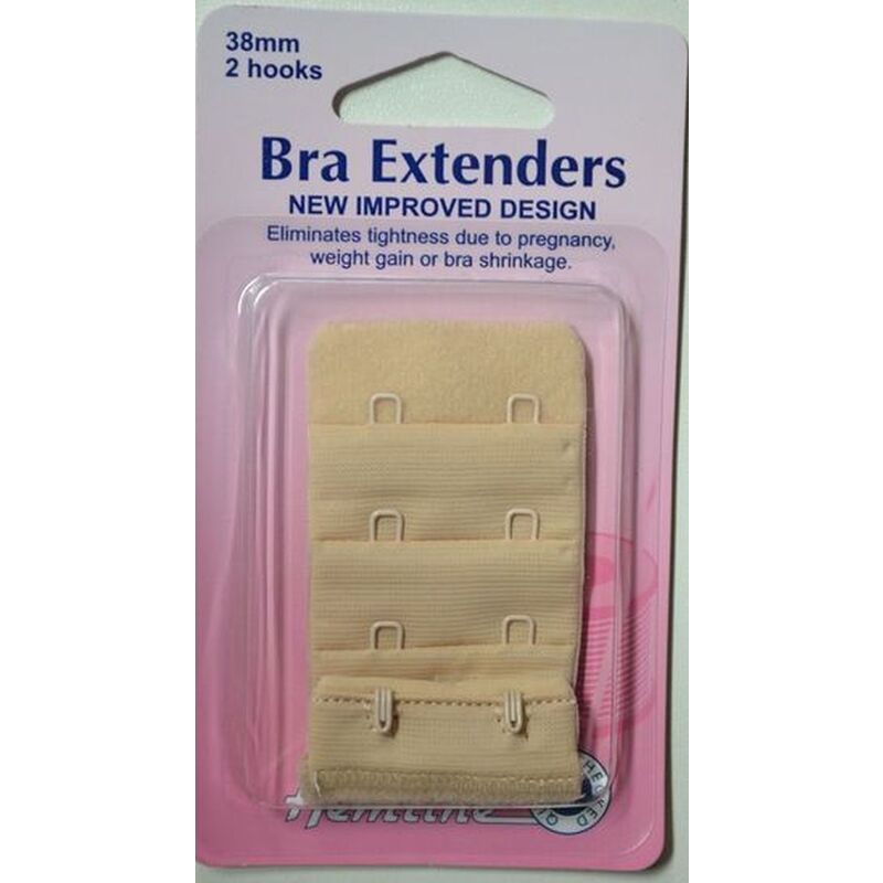Hemline Bra Extenders 38mm, 2 Hooks, NUDE, New Improved Design, Hemline Quality