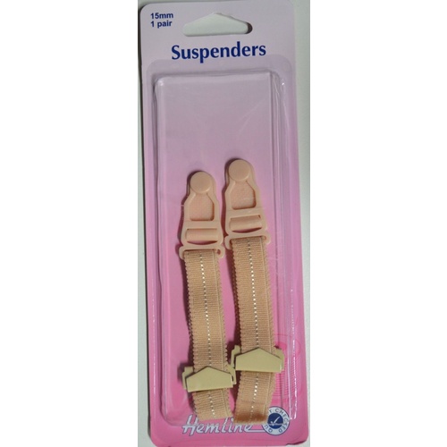 Suspenders 15mm W, 1 Pair, Nude Colour, Hemline Quality