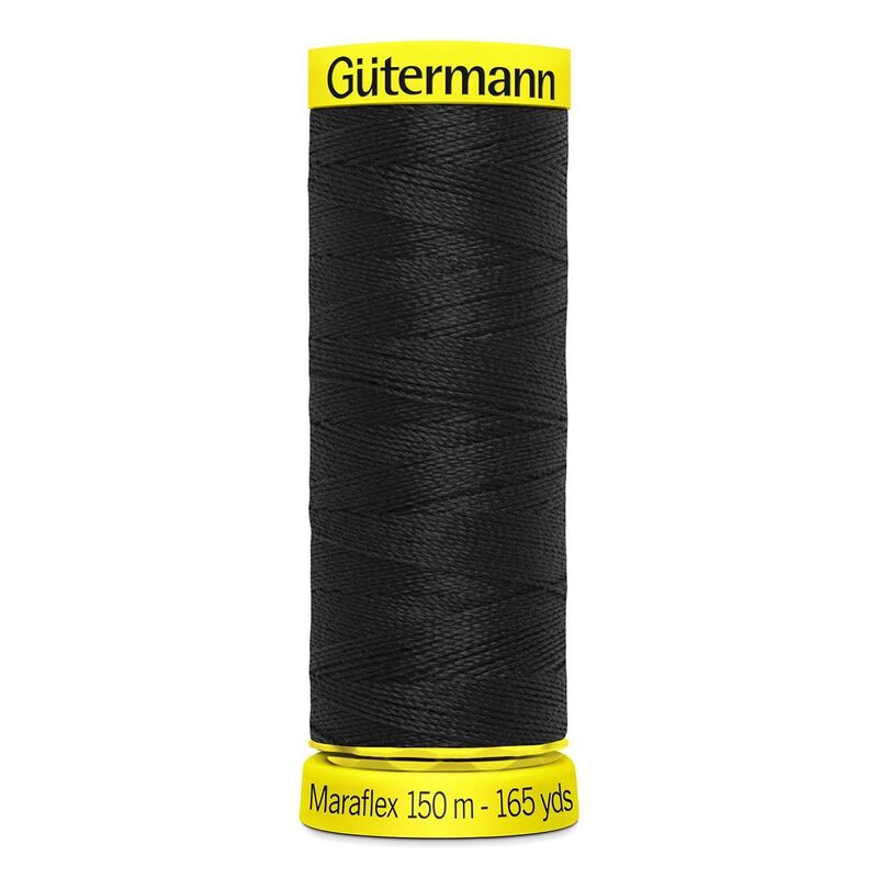 Gutermann Maraflex Elastic Thread 150m #000 BLACK