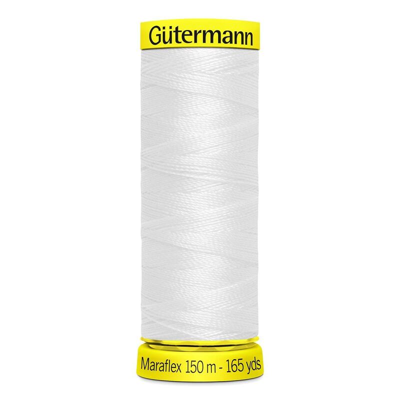 Gutermann Maraflex Elastic Thread 150m #800 WHITE