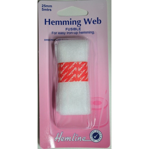 Hemline Hemming Web, Fusible For Easy Iron-Up Hemming, 25mm x 5 metres