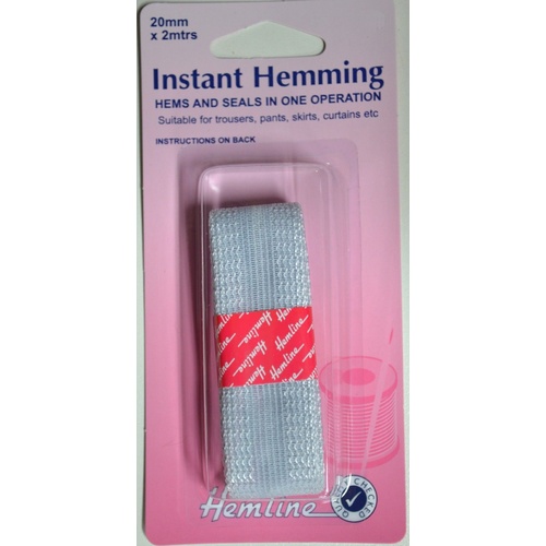Hemline Instant Hemming, Hems & Seals In One Operation, 20mm x 2 Metres, Grey
