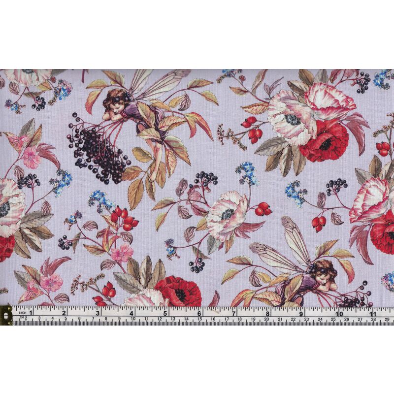Michael Miller Fabric Elderberry Flower Fairies Lavender DDC8060-LAVE