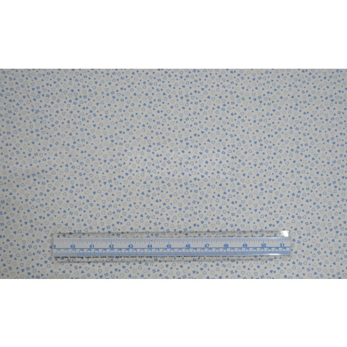 Cotton Fabric #8718.WB, 110cm Wide Per Metre, WHITE BLUE