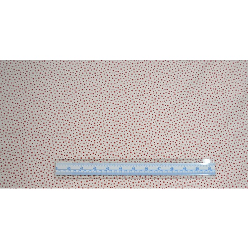 Cotton Fabric #8724.WR, 110cm Wide Per Metre, WHITE RED