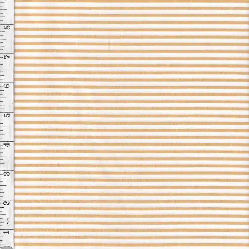 Stripes White and Yellow Cotton Fabric 110cm wide