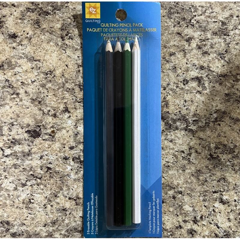 EZ Quilting Pencil Pack of 4 (White/Black/Grey/Green), 882668A