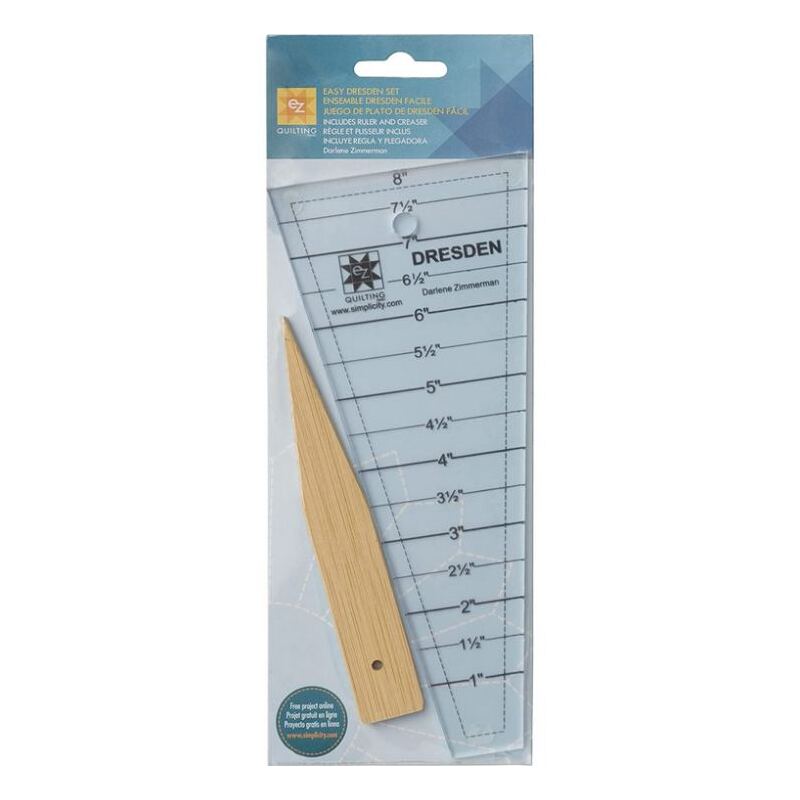 Easy Dresden Set, (Ruler & Creaser), by EZ Quilting (882700)