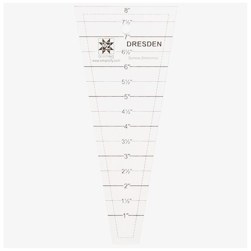 EZ Dresden Ruler 8" Long, by EZ Quilting (8829306A)