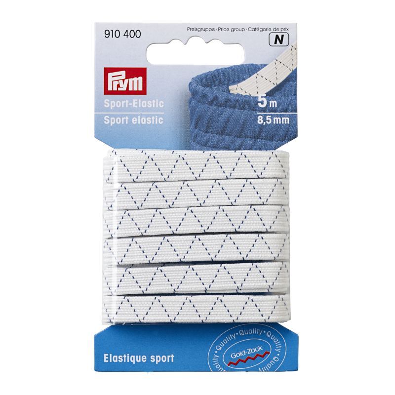 Sports Elastic 8.5mm x 5m White by Prym