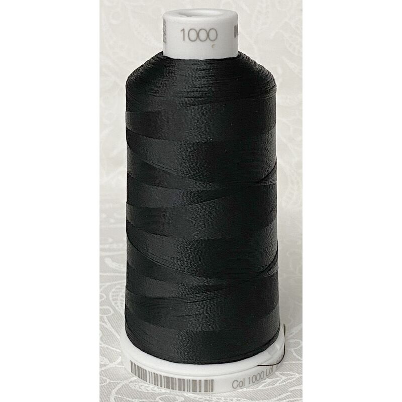 Madeira Rayon 1000 BLACK Embroidery Thread