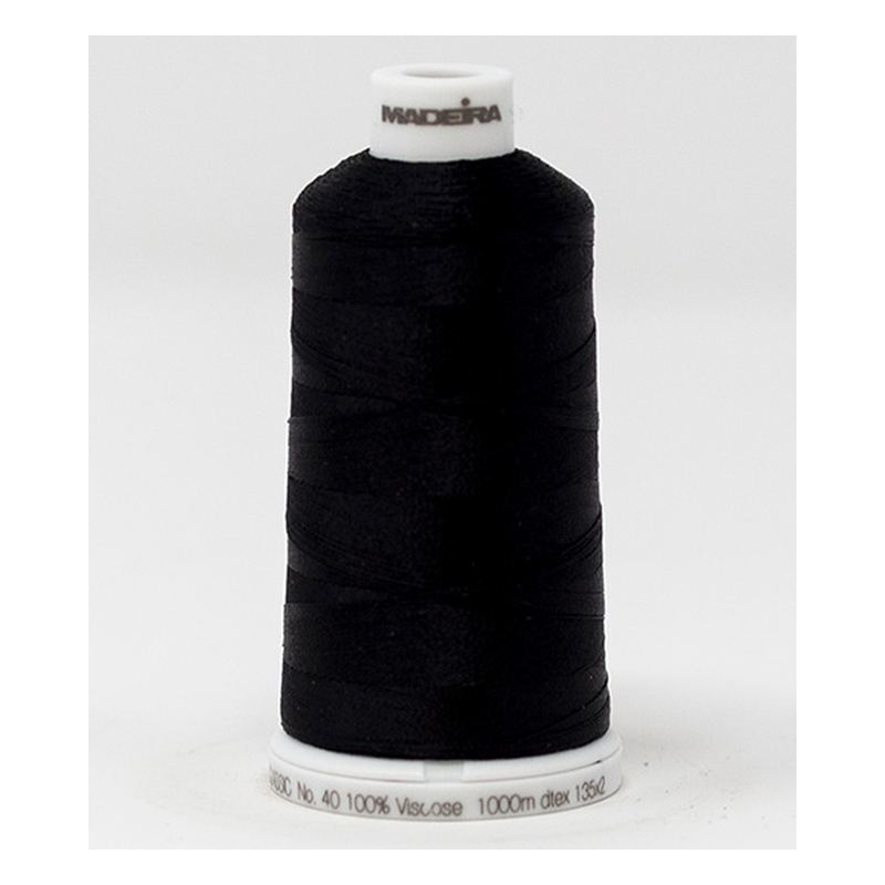 Madeira Classic Rayon 40, #1006 DIAMOND BLACK 1000m Embroidery Thread