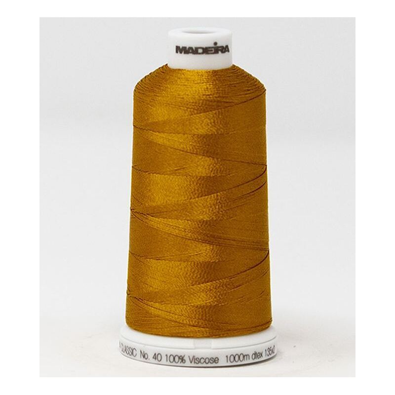 Madeira Classic Rayon 40, #1025 MILITARY GOLD 1000m Embroidery Thread