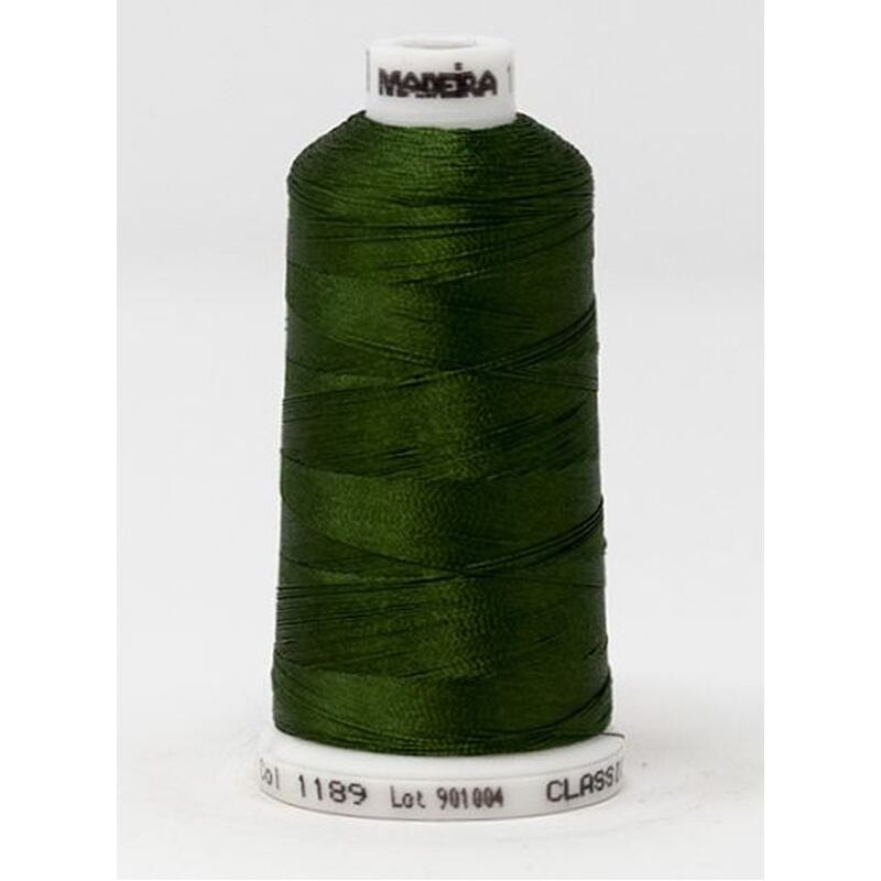 Madeira Classic Rayon 40, #1189 MOSS GREEN 1000m Embroidery Thread