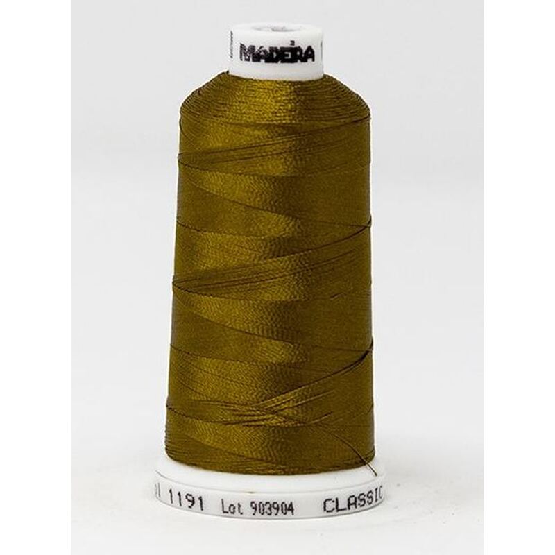 Madeira Classic Rayon 40, #1191 PEA SOUP 1000m Embroidery Thread