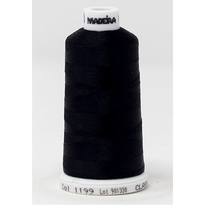 Madeira Classic Rayon 40, #1199 ONYX 1000m Embroidery Thread