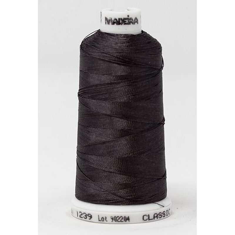 Madeira Classic Rayon 40, #1239 CHARCOAL 1000m Embroidery Thread