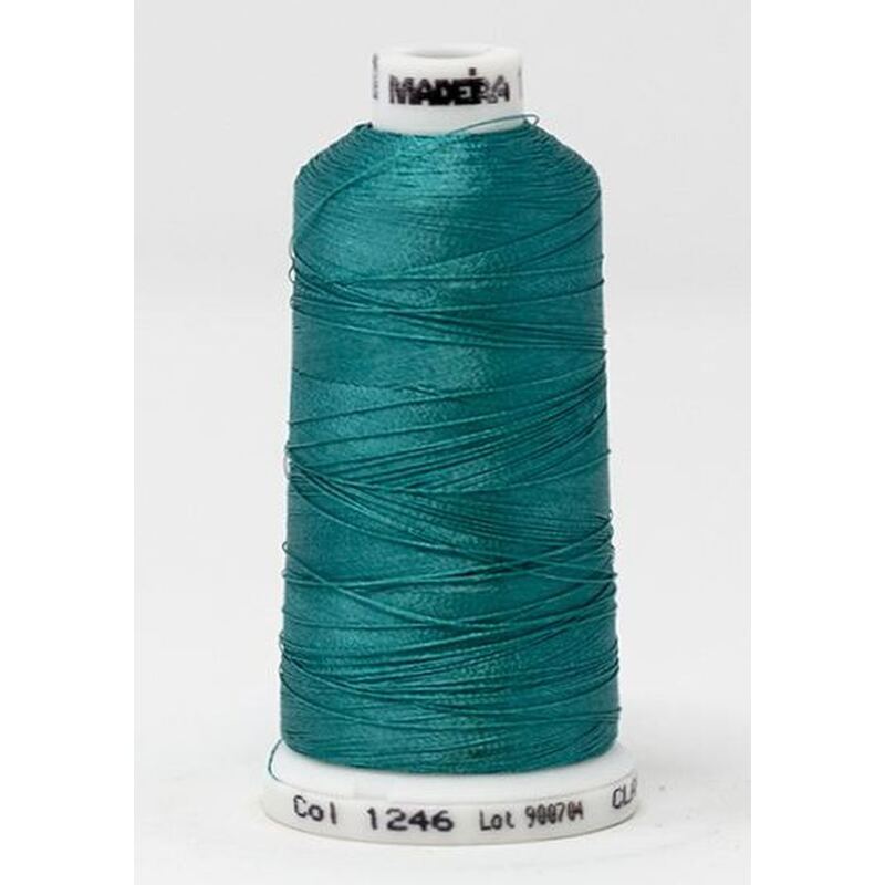 Madeira Classic Rayon 40, #1246 TEAL GREEN 1000m Embroidery Thread