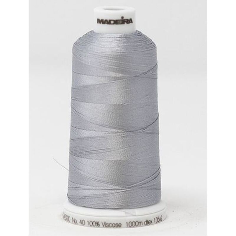 Madeira Classic Rayon 40, #1411 SILVER 1000m Embroidery Thread