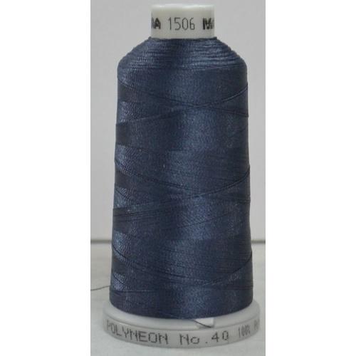 #1506 DEEP STEEL BLUE 1000m Madeira Polyneon 40 Embroidery Thread