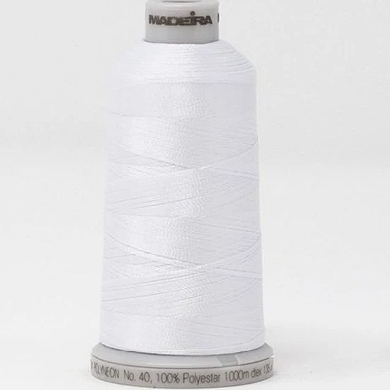 #1801 SUPER WHITE 1000m Madeira Polyneon 40 Embroidery Thread