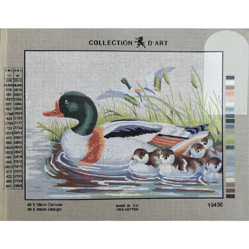DUCK WITH DUCKLINGS Tapestry Design Printed On Canvas #10450
