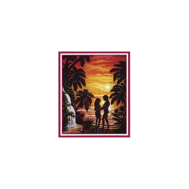 Sunset Lovers Tapestry Design Printed On Canvas #11546