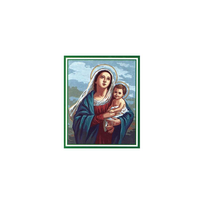 Mary & Baby Jesus Tapestry Design Printed On Canvas #10387