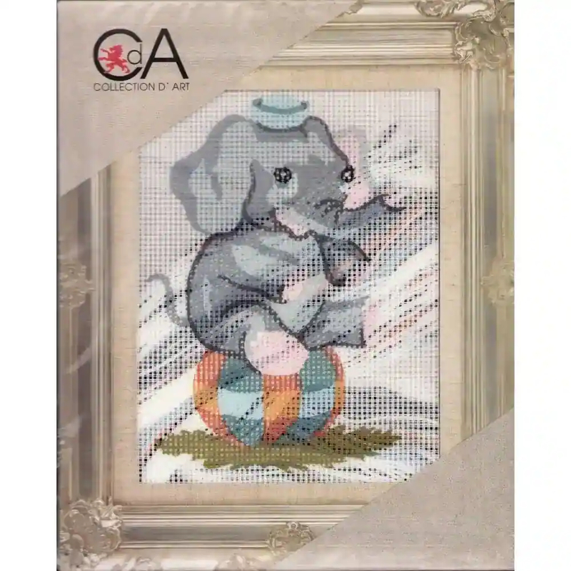 Collection D' Art Tapestry Kit, ELEPHANT BALL, 14cm x 18cm