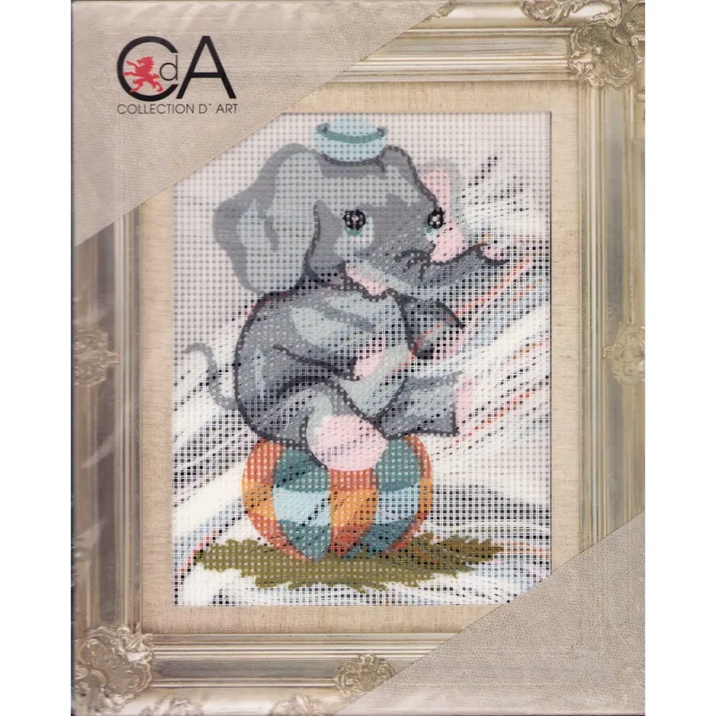 Collection D' Art Tapestry Kit, ELEPHANT BALL, 14cm x 18cm