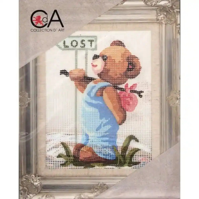 Collection D' Art Tapestry Kit, LOST TEDDY BEAR, 14cm x 18cm