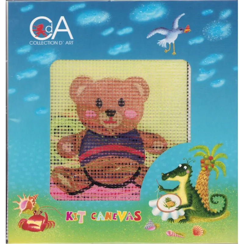 Collection D' Art Tapestry Kit, TEDDY BEAR SIT, 15cm x 15cm