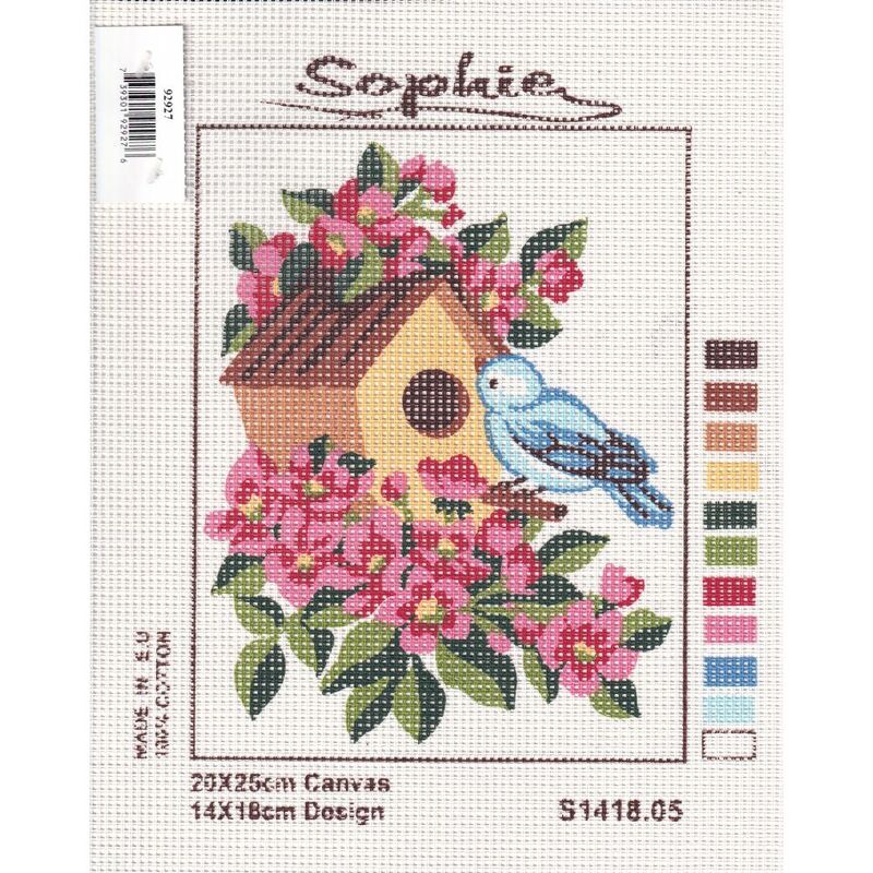 BIRDHOUSE Tapestry Design Printed On Canvas #S1418.05