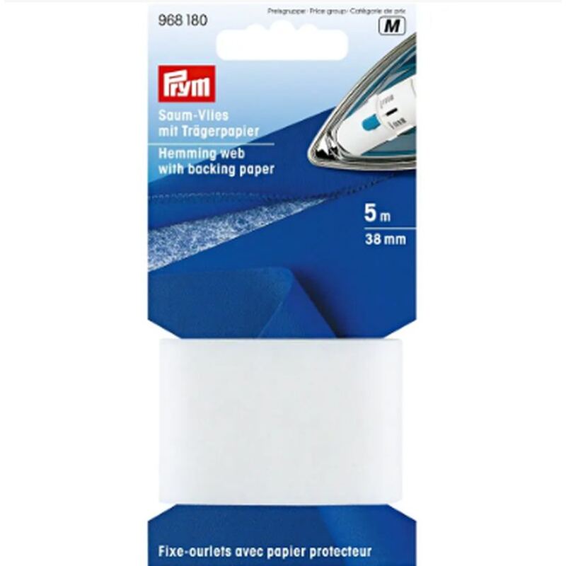Hemming Web With Iron-On Backing Paper, 30mm x 5m White by Prym