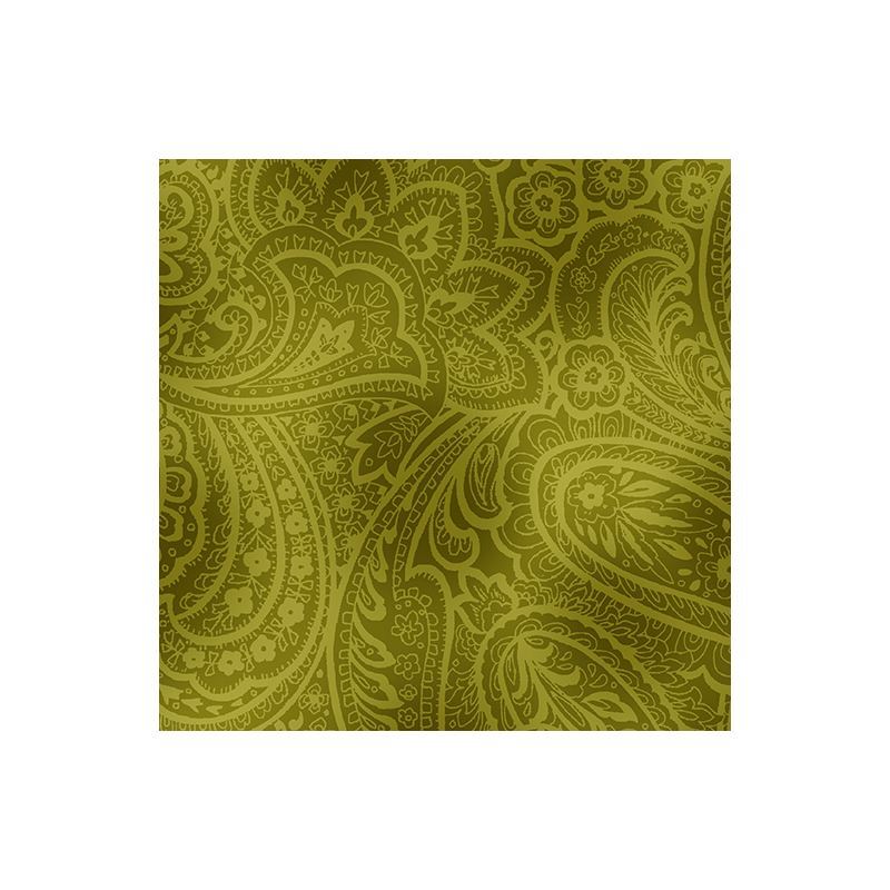 Radiant Paisley Green, 112cm Wide Cotton Fabric