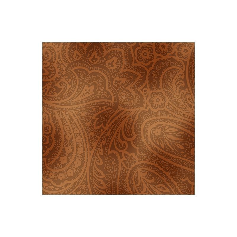 Radiant Paisley Saddle Brown, 112cm Wide Cotton Fabric