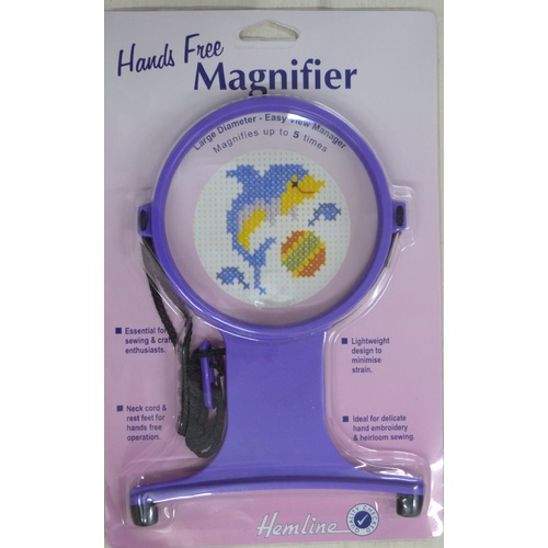 Hemline Hands Free 1.5x (4.25x Spot) Magnifier, 105mm Lens, Brand Error Special