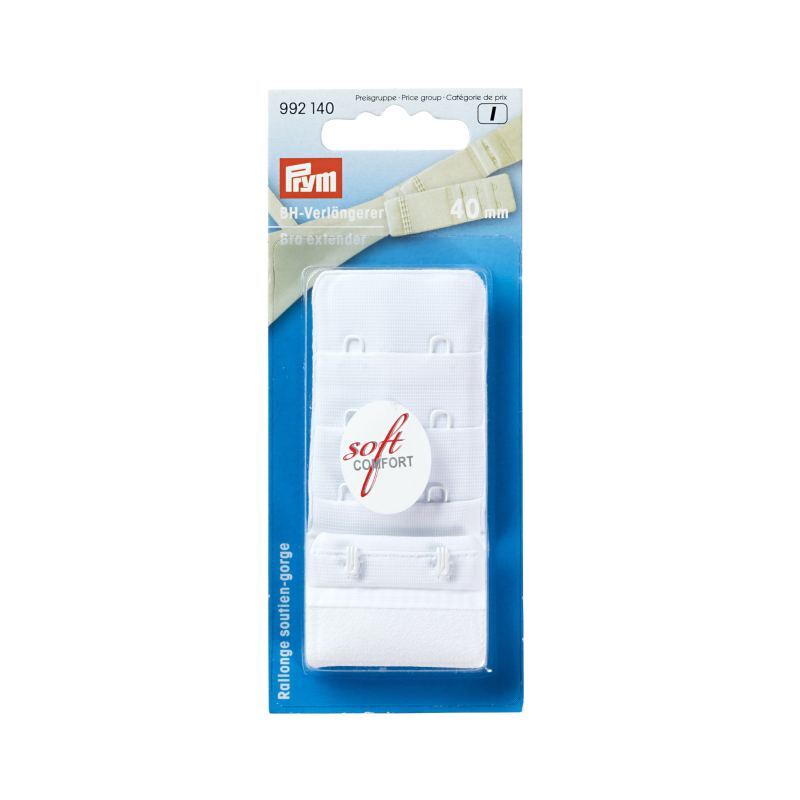 Bra Extender 40mm, 3x2 Hook, White by Prym