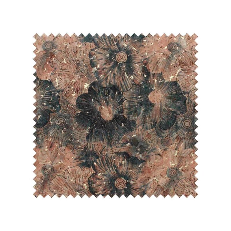 CORK Fabric, 18" x 15" Prepack, For Bags, Purses, Black White Floral #1003
