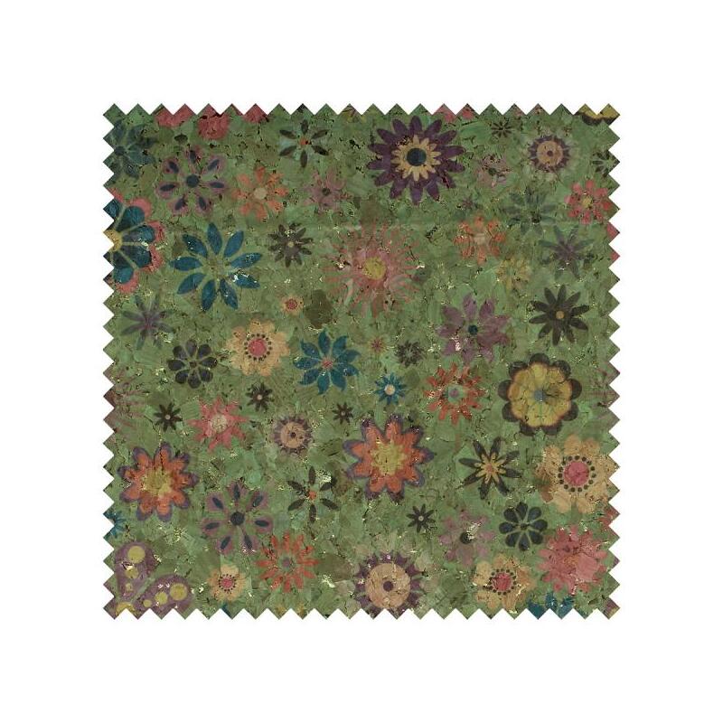 CORK Fabric, 18" x 15" Prepack, For Bags, Purses, Green Groovy #1005