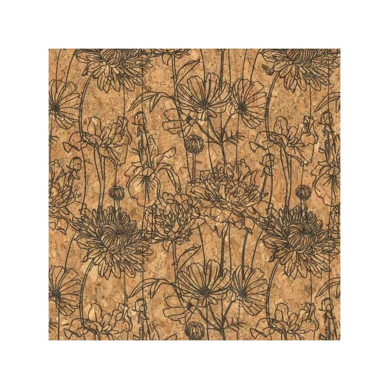 CORK Fabric, 18" x 15" Prepack, For Bags, Purses, Sketch Print #1017