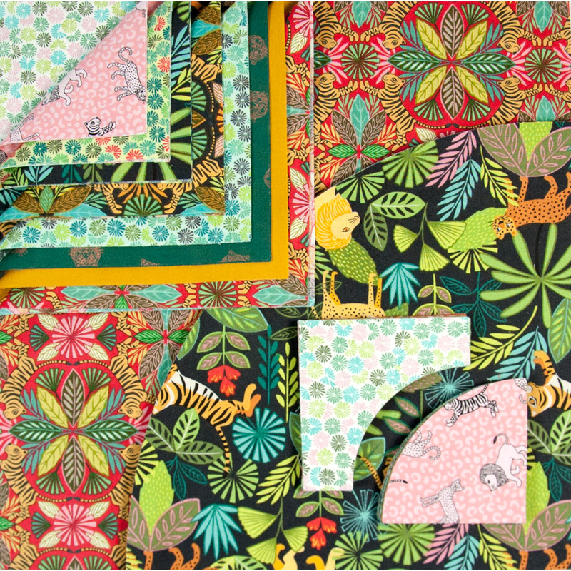 Jungle Fever - Drunkards Path 12" Pre-Cuts by Matilda's Own, Quilt Kit