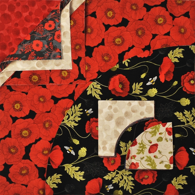 Poppy Fields - Drunkards Path 12" Pre-Cuts by Matilda's Own, Quilt Kit
