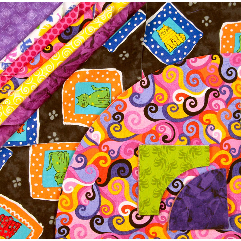 Meow - Drunkards Path 12" Pre-Cuts by Matilda's Own, Quilt Kit
