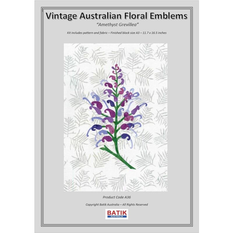 AMETHYST GREVILLEA Vintage Australian Floral Emblems Applique Kit A36