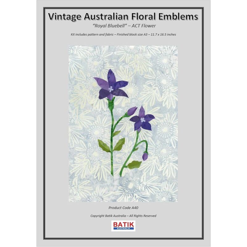 ROYAL BLUEBELL Vintage Australian Floral Emblems Applique Kit A40