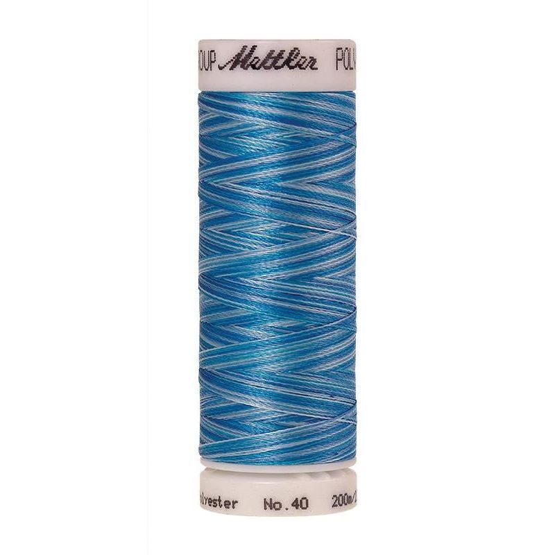Poly Sheen Multi 40, #9930 AQUA WATERS Trilobal Polyester Thread 200m