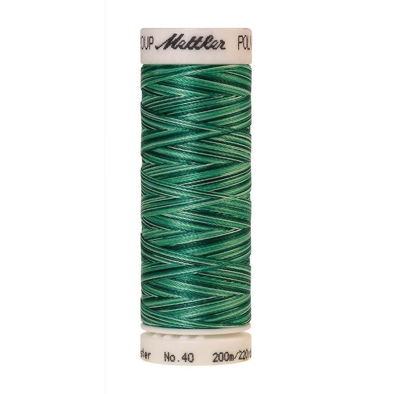 Poly Sheen Multi 40, #9931 MINTY LEAVES Trilobal Polyester Thread 200m